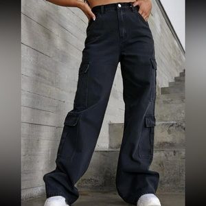 Shein Flap Pocket Boyfriend Jeans